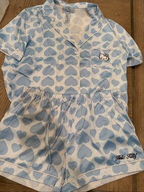 Hello Kitty Blue Heart Short Pajama Set